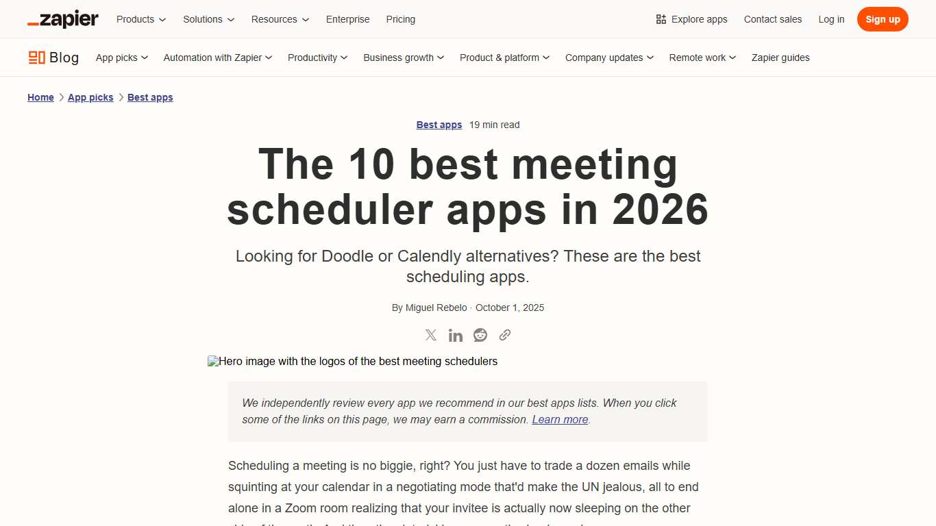 The 10 best meeting scheduler apps in 2026 Zapier
